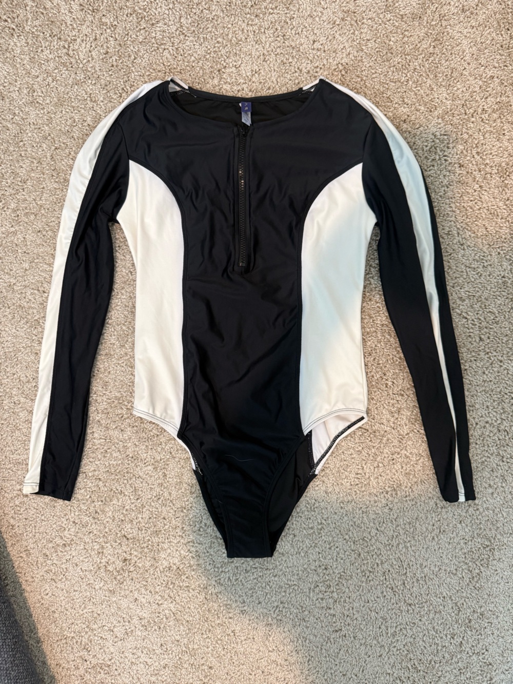 MAR by Vix Long Sleeve Black & White One Piece Swimsuit
